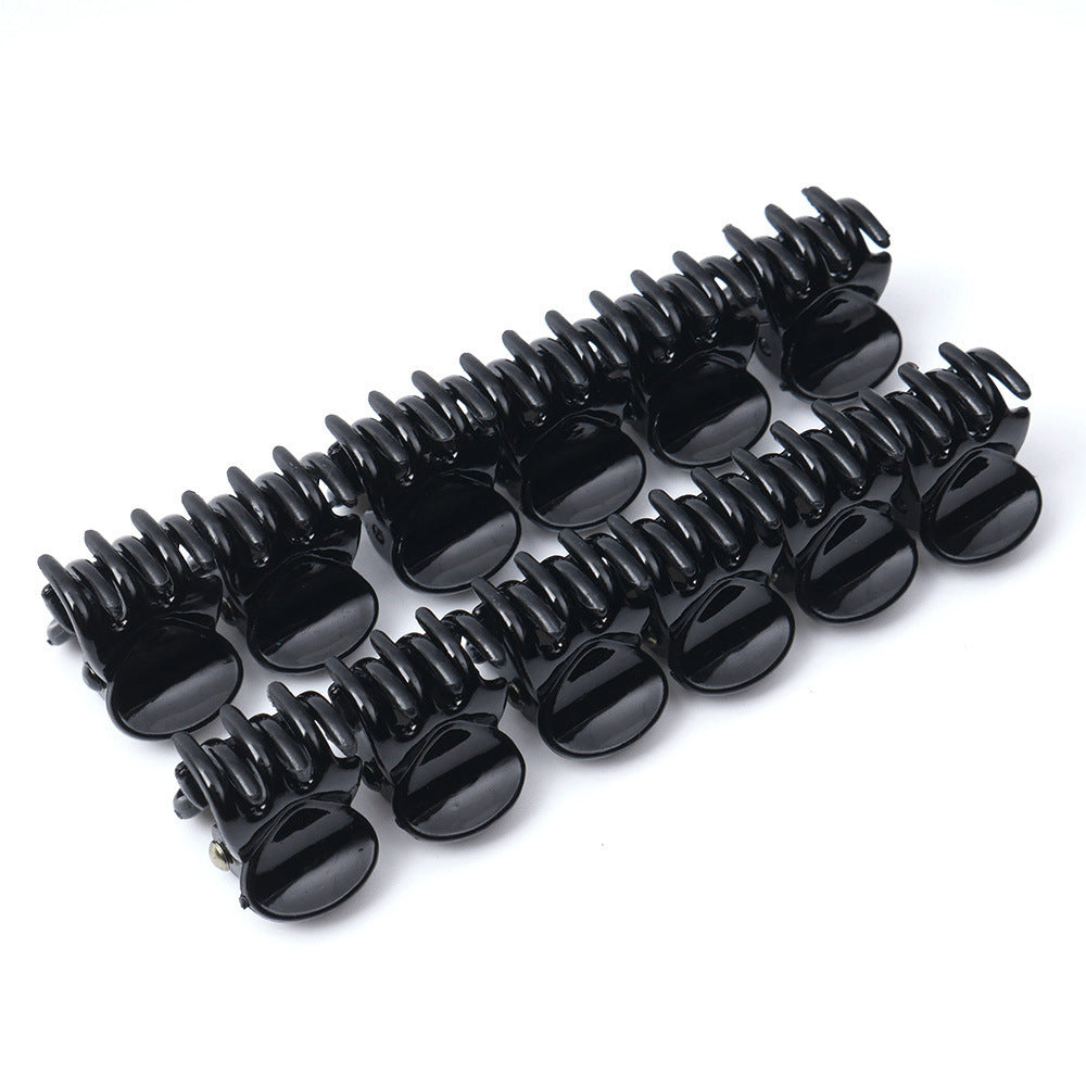 HKM-148563 Elegant Black Coffee Small Hairpins for Female Headdresses – 12 Pack