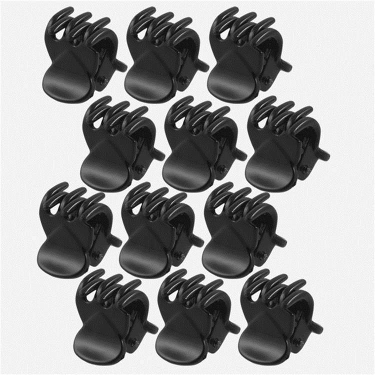 HKM-148563 Elegant Black Coffee Small Hairpins for Female Headdresses – 12 Pack