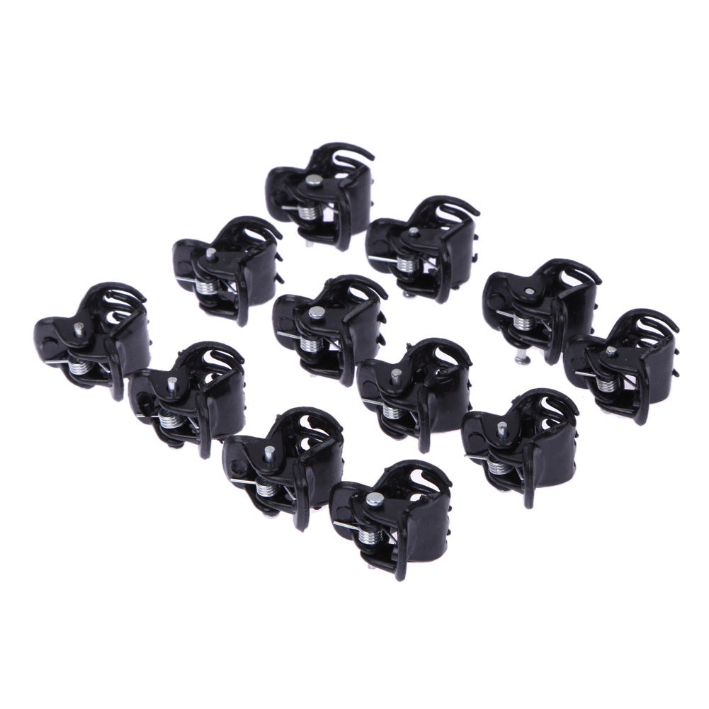 HKM-148563 Elegant Black Coffee Small Hairpins for Female Headdresses – 12 Pack