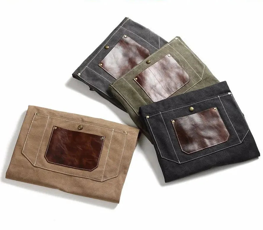 KTX-618963 Adjustable Cross Strap Multi-Purpose Canvas Apron with Tool Pocket for Gardening and Cooking