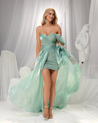 HKM-253587 Elegant Green Evening Gown for Women - Style EZ25154