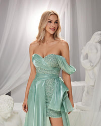 HKM-253587 Elegant Green Evening Gown for Women - Style EZ25154