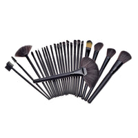 HKM-099475 24-Piece Makeup Brush Set with Wooden Handles and Artificial Fiber Bristles