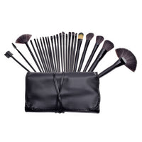 HKM-099475 24-Piece Makeup Brush Set with Wooden Handles and Artificial Fiber Bristles