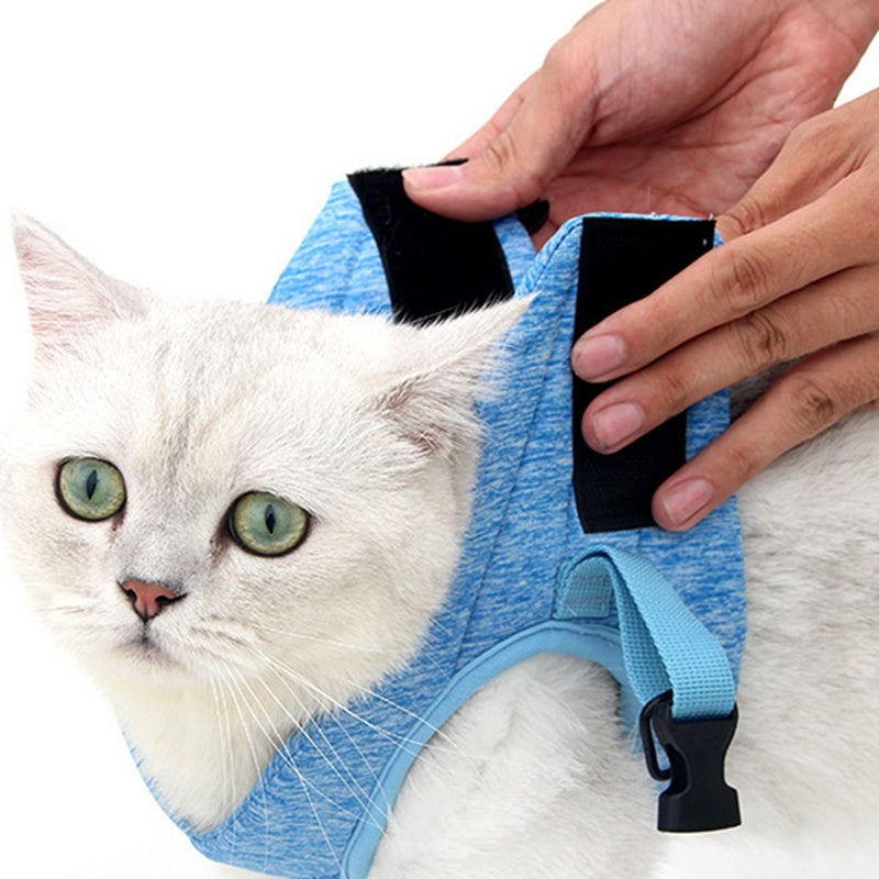 HKM-875347 Lightweight Cat Harness with 1.2m Leash in Dark Gray or Blue Options