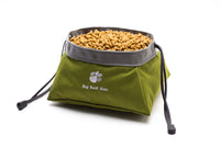 HKM-555859 Collapsible Waterproof Pet Bowl for Food and Water - Eco-Friendly Materials, Green, 20x20x9.5cm