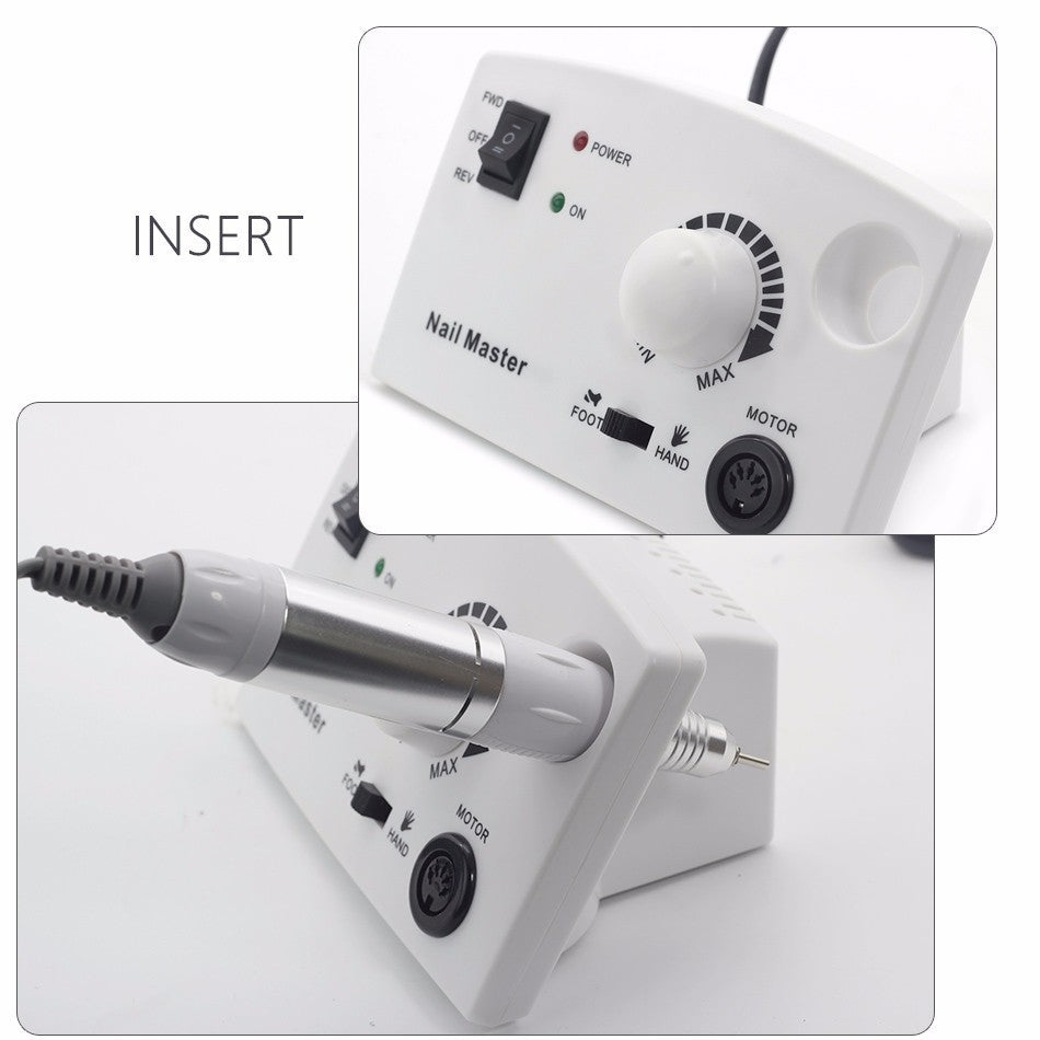 HKM-223059 Professional Electric Nail Polisher with Adjustable Speed and Ergonomic Design - Available in Pink, White, and Black