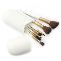 HKM-508499 Portable Makeup Brush Set with Wooden Handle - 7 Artificial Fiber Brushes, 15.8cm Overall Length