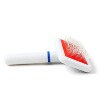 HKM-016659 Fur Collar White Needle Comb for Dog and Cat Grooming with Protective Head and Plastic Handle