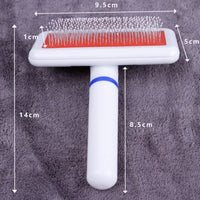 HKM-016659 Fur Collar White Needle Comb for Dog and Cat Grooming with Protective Head and Plastic Handle