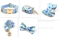 HKM-021075 Striped Print Pet Chest Harness and Leash Set with Bow and Trash Bag