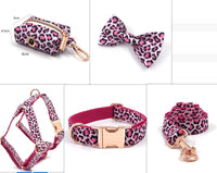 HKM-021075 Striped Print Pet Chest Harness and Leash Set with Bow and Trash Bag