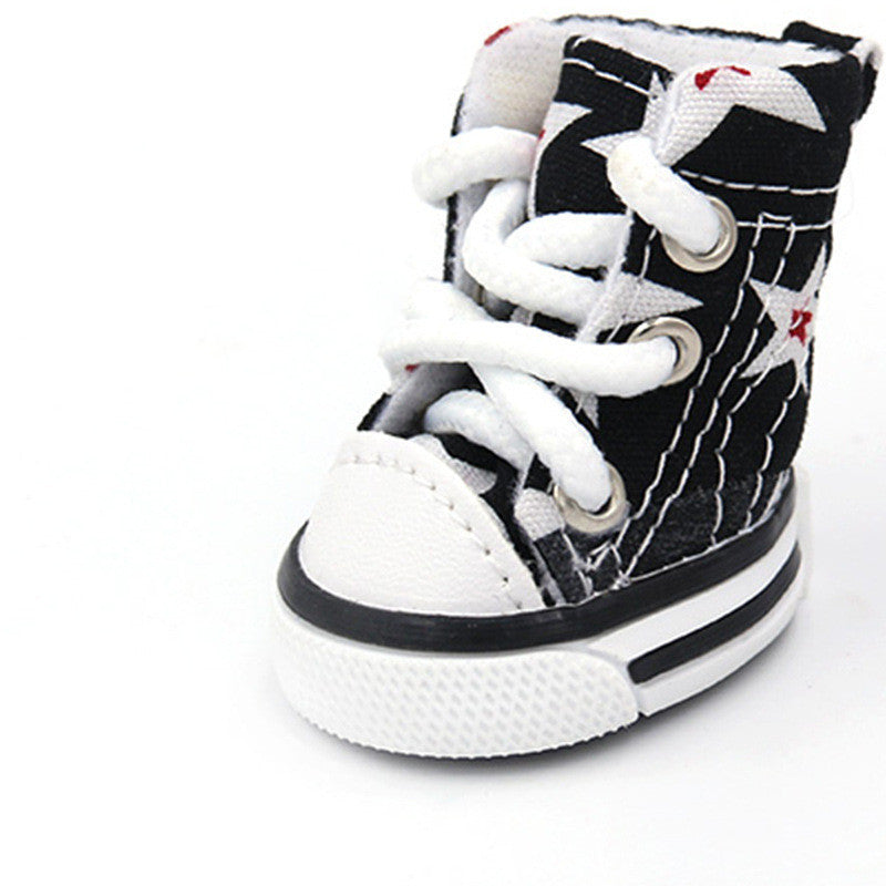 HKM-993939 Soft Canvas Dog Shoes for All Seasons - Comfortable Cowboy Design in Black, Apricot, and Grey Sizes 1-5