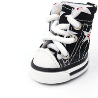 HKM-993939 Soft Canvas Dog Shoes for All Seasons - Comfortable Cowboy Design in Black, Apricot, and Grey Sizes 1-5