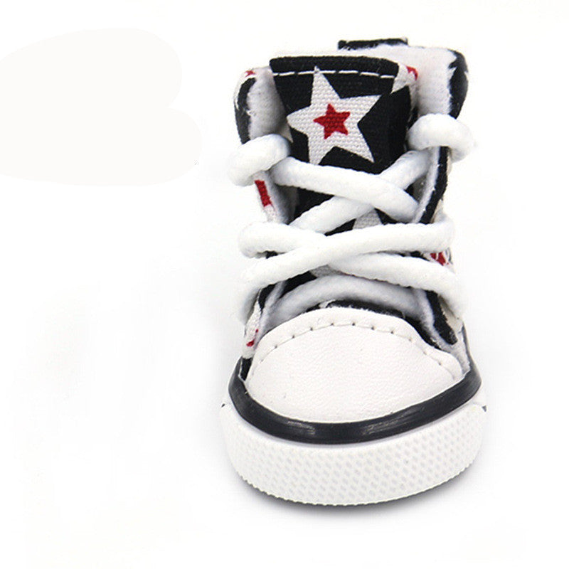 HKM-993939 Soft Canvas Dog Shoes for All Seasons - Comfortable Cowboy Design in Black, Apricot, and Grey Sizes 1-5