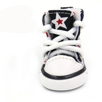 HKM-993939 Soft Canvas Dog Shoes for All Seasons - Comfortable Cowboy Design in Black, Apricot, and Grey Sizes 1-5