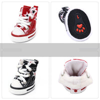 HKM-993939 Soft Canvas Dog Shoes for All Seasons - Comfortable Cowboy Design in Black, Apricot, and Grey Sizes 1-5