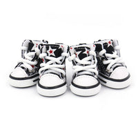 HKM-993939 Soft Canvas Dog Shoes for All Seasons - Comfortable Cowboy Design in Black, Apricot, and Grey Sizes 1-5