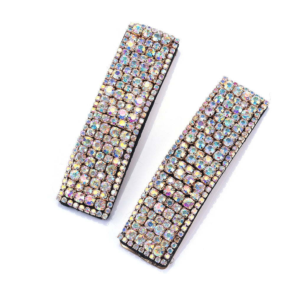 HKM-899923 Super Flashing Rhinestone Hairpin Set for Women - Geometric Alloy Clips