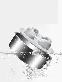 HKM-619091 Stainless Steel Anti-Tipping Weighing Bowl for Cats and Dogs, 500g Capacity