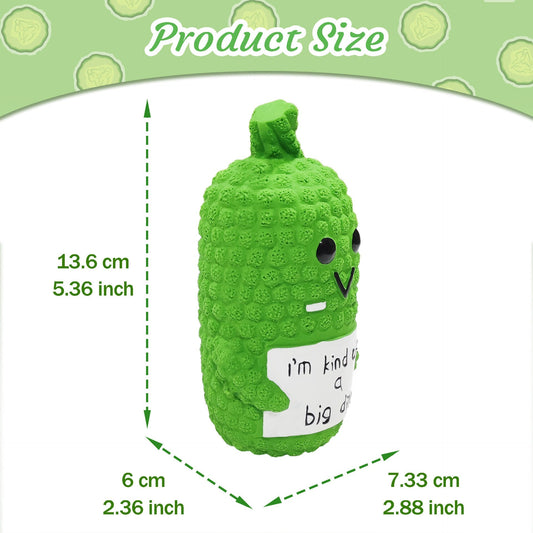HKM-491667 Squeaky Pickle Dog Chew Toy - Fun Latex Teething Toy for Small to Large Dogs