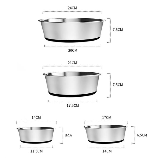 HKM-338835 Non-Slip Stainless Steel Dog Bowl for Medium and Large Dogs - Multiple Colors Available