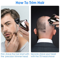 HKM-858579 5 in 1 Rechargeable Electric Rotary Head Shaver with Precision Trimmer and Waterproof Grooming Kit