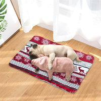 HKM-138771 Cozy Flannel and Cotton Dog Mat in Multiple Sizes