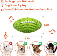 HKM-326675 Durable Squeaky Rugby Dog Toy for Aggressive Chewers – Ideal for Large Dogs and Interactive Play