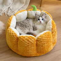HKM-482259 Cozy Pumpkin Nest Warm Pet Mat for Cats and Small Dogs - Fall and Winter Comfort