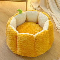 HKM-482259 Cozy Pumpkin Nest Warm Pet Mat for Cats and Small Dogs - Fall and Winter Comfort