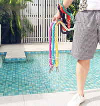 HKM-181459 Hand-Woven Cotton Dog Walking Traction Rope - 100CM, Tropical Beach Design