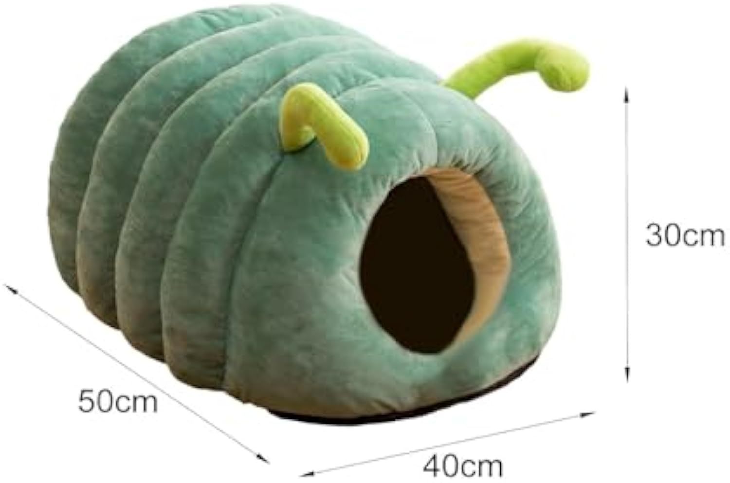 HKM-841555 Animal Shape Cave Bed for Cats and Small Dogs - Plush Semi-Enclosed Sleeping Nest with Non-Slip Bottom