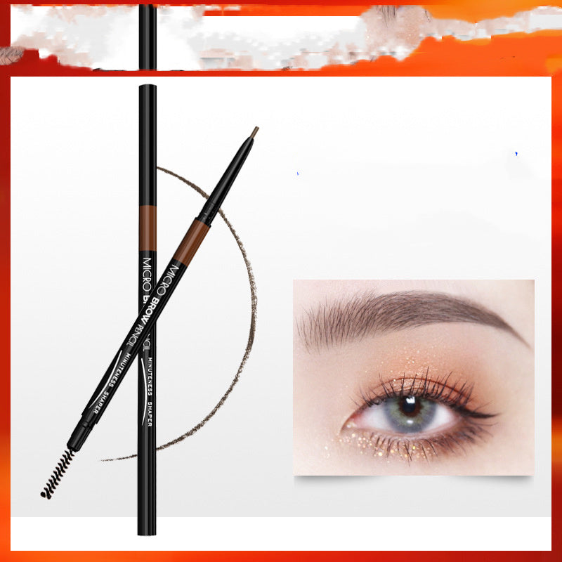 HKM-403603 Waterproof Dual-Ended Eyebrow Pencil in Dark Brown, Light Brown, and Linen Gray