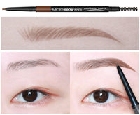 HKM-403603 Waterproof Dual-Ended Eyebrow Pencil in Dark Brown, Light Brown, and Linen Gray