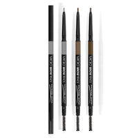HKM-403603 Waterproof Dual-Ended Eyebrow Pencil in Dark Brown, Light Brown, and Linen Gray