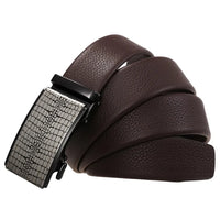 HKM-950931 Automatic Buckle Cowhide Belt for Men - First Layer Leather, Stylish Business Accessory