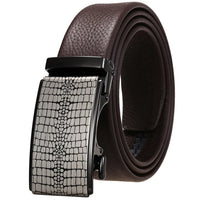 HKM-950931 Automatic Buckle Cowhide Belt for Men - First Layer Leather, Stylish Business Accessory