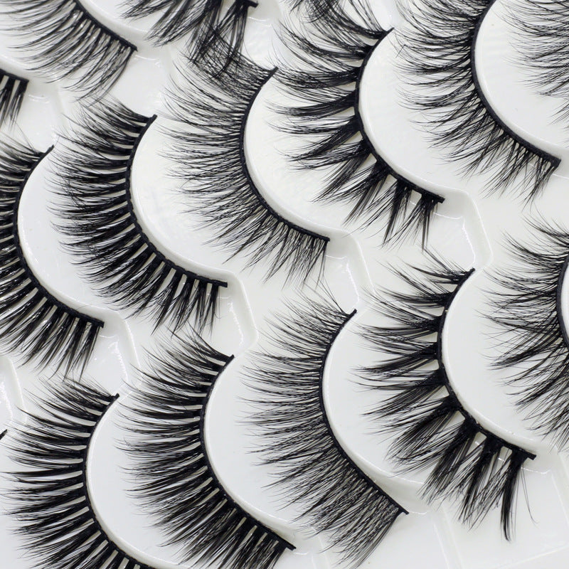 HKM-533523 16 Pairs of Natural Comfortable 3D Chemical Fiber False Eyelashes for Stage Costumes