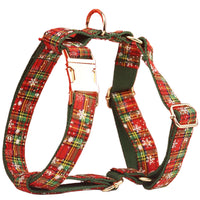 HKM-964755 Green Snowflake Christmas Pet Collar Set with Leash, Bow, and Vest ¨C Perfect for Festive Celebrations