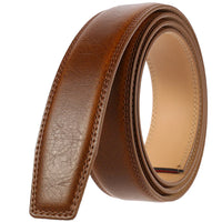HKM-589331 Men's Leather Belt, Model LY35-122, Classic Style, No Buckle Design