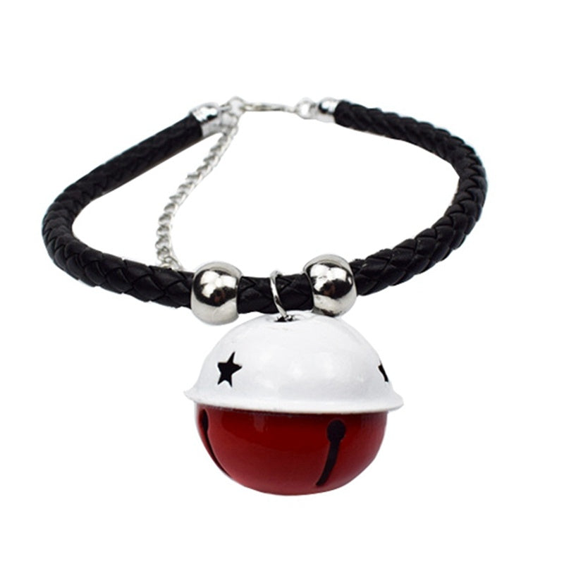 HKM-619795 Hand Woven Pet Collar with Twisted Twine and Bell ¨C Adjustable Sizes in Gold, Blue, Black, and Silver