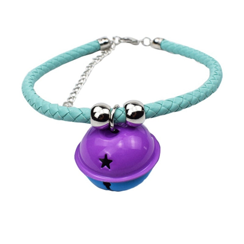 HKM-619795 Hand Woven Pet Collar with Twisted Twine and Bell ¨C Adjustable Sizes in Gold, Blue, Black, and Silver
