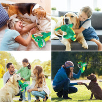 HKM-140435 Durable Plush Dinosaur Chew Toy with Squeaker for Interactive Play - Soft Dog Toy