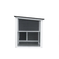 HKM-645267 Outdoor Chicken Hutch with Running Cage and Fir Wood Construction