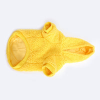 HKM-302675 Cotton Fleece Dog and Cat Sweater in Solid Blue and Yellow Colors, Sizes S to L