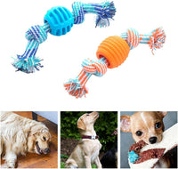 HKM-386451 Durable Chew Toy for Dogs with Rope - Soft Molar Tooth Cleaning Treat for Oral Health, Blue