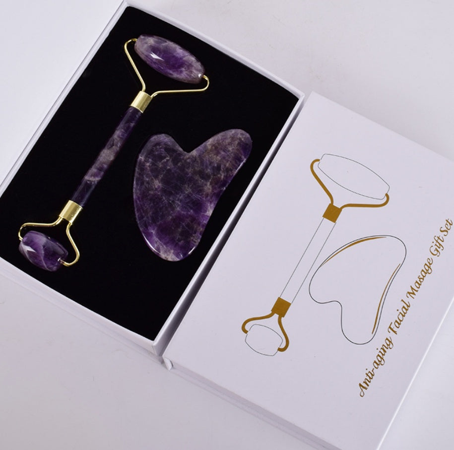 HKM-523987 Jade Roller and Gua Sha Set for Facial Massage and Skin Care