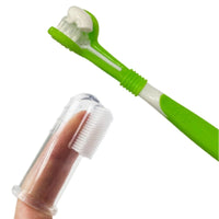 HKM-006611 Three-Head Silicone Finger Toothbrush for Dog Dental Care