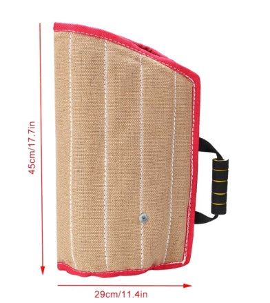 HKM-810131 Dog Arm Bite Sleeve Training Tool for Medium-Sized Dogs - Thick Linen & Cotton Felt Construction with Dual Handle Design